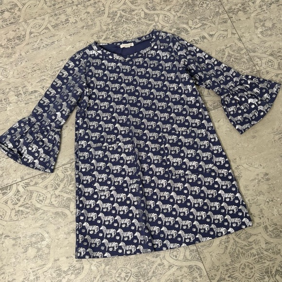 Crewcuts Everyday Metallic Zebra Dress SZ 6 Girls - Picture 1 of 6